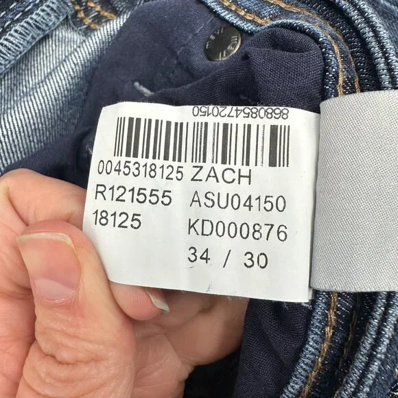 Mavi Mens Zach Straight Leg Jeans 34x30 Blue Denim Made In Turkey Cotton Blend - Picture 6 of 9